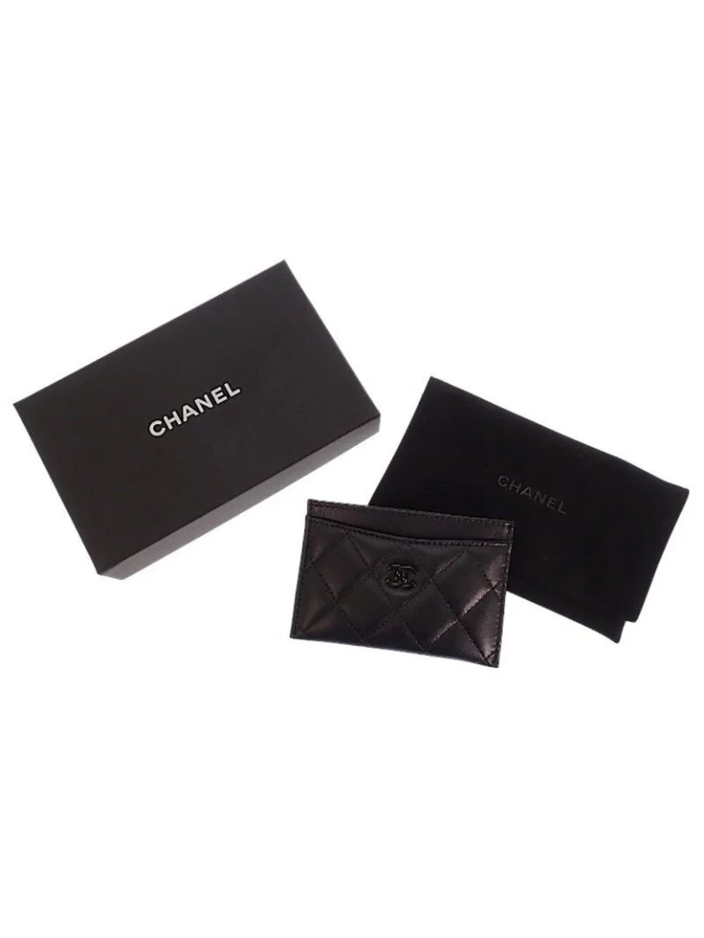 Chanel Classic Card Slot Includes Lambskin Black